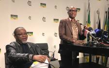 Gwede Mantashe at the National Executive Committee (NEC) and the NEC Lekgotla post brief. Picture: Kgothatso Mogale/EWN