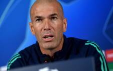 FILE: Real Madrid coach Zinedine Zidane attends a press conference at the TT Ali Samiyen sports complex, on the eve of the UEFA Champions League Group A football match between Galatasaray and Real Madrid in Istanbul, on 21 October 2019. Picture: AFP