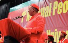 EFF leader Julius Malema at the EFF national people's assembly in Bloemfontein on 14 December 2014. Picture: Twitter via @EconFreedomZa