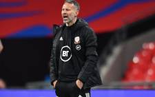 Wales' head coach Ryan Giggs gestures on the touchline during the international friendly football match between England and Wales at Wembley Stadium in north London on 8 October 2020. Picture: AFP