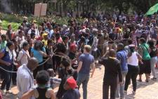 Students from different varsities demonstrated at the Wits university campus against the suspension of students, who have been excluded for not paying their fees. Picture:Kgothatso Mogale/EWN