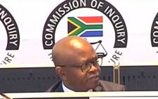 A screengrab of Themba Maseko appearing at the state capture inquiry on 6 November 2019.
