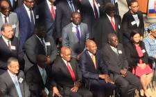President Jacob Zuma seen among banking delegates of reserve banks from across Africa, on 15 August 2017. Picture: Masa Kekana/EWN. 