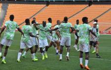 Super Eagles players during a training session. Picture: @ngsupereagles/Facebook.com.