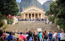 UCT upper campus is a main gathering spot for Fees2017 protesters to discuss their grievances. Picture: Anthony Molyneaux/EWN