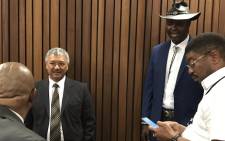 Former Hawks head Anwa Dramat (left), Leslie Maluleke and Shadrack Sibiya appeared in the Pretoria High Court on 8 October 2018. Picture: Barry Bateman/EWN