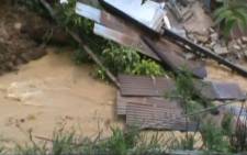 A landslide buried over 140 houses in south-central Sri Lanka on Wednesday. Picture: Screengrab, Reuters video.