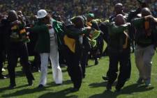 FILE: The African National Congress (ANC) leadership dabbing at the Siyanqoba Rally on 30 July 2016. Picture: EWN.