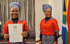 Newly sworn in Economic Freedom Fighters member of Parliament and former Public Protector Busisiwe Mkhwebane on 20 October 2023. Picture: Supplied/@EFFSouthAfrica/X