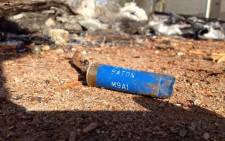FILE: A rubber bullet shell is seen on the ground. Picture: EWN.