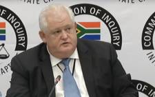 A screengrab of Angelo Agrizzi giving evidence at the Zondo Commission on 28 January 2019.