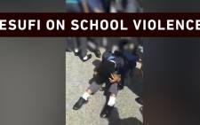 A screengrab of the Crystal Park High School pupil being assaulted by classmates.