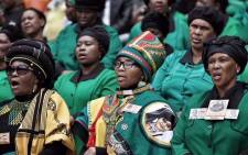 ANC Women’s League members saying a prayer during the memorial service for Winnie Madikizela-Mandela. Picture: Ihsaan Haffejee/EWN.