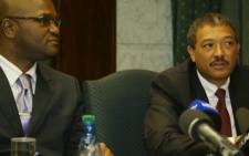 Police Minister Nathi Mthethwa (left) and Commissioner Anwa Dramat, Head of the Hawks. Picture: Eyewitness News.