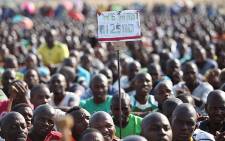 Striking workers at Lonmin’s Marikana mine continue to demand R12,500 in wages. Picture: Taurai Maduna/EWN
