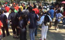 FILE: Students gathered outside of the University of Pretoria in February to protest against the language policy. Picture: Barry Bateman/EWN. 