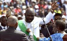 George Weah is sworn in Liberia's president on 22 January 2018 in Monrovia. Picture: AFP