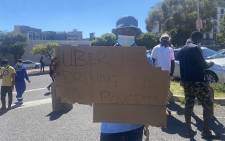 E-hailing taxi drivers march to Parliament on 12 November 2021 demanding that government intervene in what they call exploitation by their employers. Picture: Shamiela Fisher/Eyewitness News

