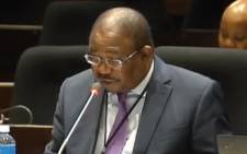 A screengrab of Sakhumnotho chairperson Sipho Mseleku giving evidence at the PIC Inquiry on 13 May 2019.