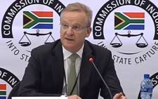 FILE: A screengrab fo Nedbank CEO Mike Brown appearing at the Zondo Commission on 19 September 2018.