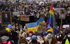 Supporters of the Fridays for Future movement demonstrate against the war in Ukraine on March 3, 2022 in Berlin. Picture: John Macdougall / AFP
