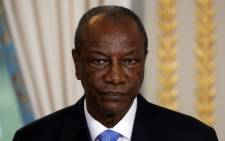 FILE: Guinea's President Alpha Conde at the Elysee Palace in Paris on 22 November 2017. Picture: AFP.