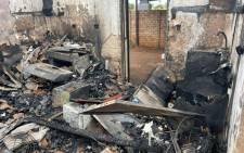 The remains of a kitchen after a house caught on fire in Kirkney village, in Pretoria West on 10 November 2021. Picture: Boikhutso Ntsoko/Eyewitness News