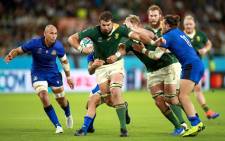 South Africa carries the ball deep into Italy territory during their 2019 Rugby World Cup match. Picture: @Springboks/Twitter