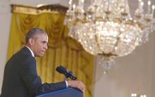 FILE: US President Barack Obama speaks during a press conference on the nuclear deal with Iran on 15 July, 2015 in the East Room of the White House in Washington. Picture: AFP.