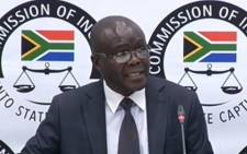 A YouTube screengrab shows Peter Thabethe, the former head of the Free State Agriculture Department, at the state capture inquiry on 20 August 2019. 