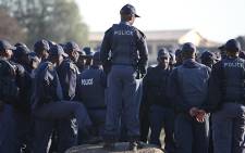 Police closely monitor tensions in Marikana in the North West Province on 14 August 2012. Picture: Taurai Maduna/EWN
