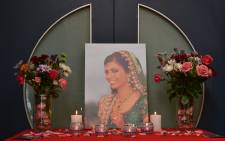 A portrait of Anni Dewani is displayed during a November 2011 vigil held in Cape Town to mark a year since the newlywed's murder. Picture: Aletta Gardner/EWN.