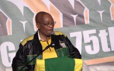 President Jacob Zuma speaking at his 75th birthday celebration in Kliptown, Soweto. Picture: Kgothatso Mogale/EWN