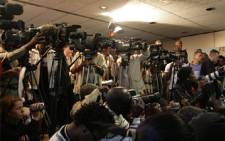 Journalists at a press conference. Picture: Taurai Maduna/Eyewitness News