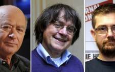 A combination of file photos made on January 7, 2015 shows (from L) French satirical weekly Charlie Hebdo's deputy chief editor Bernard Maris and cartoonists Georges Wolinski, Jean Cabut, aka Cabu, Charb and Tignous. Picture: AFP. 