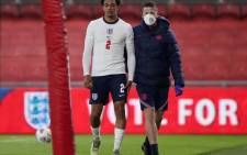 England's defender Trent Alexander-Arnold leaves the pitch injured during the international friendly football match between England and Austria at the Riverside Stadium in Middlesbrough, north-east England on 2 June 2021. Picture: Scott Heppell/AFP