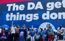 DA leader John Steenhuisen addresses supporters at the "we get things done" rally in Johannesburg. Picture: Twitter