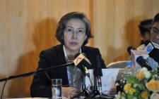 UN Special Rapporteur on Myanmar Yanghee Lee talks during a press conference in Yangon on 16 January, 2014. Picture: AFP