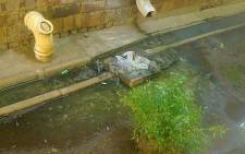 A sewage leak at the Chris Baragwanath Hospital in Soweto south of Johannesburg. Picture: Supplied.
