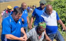 DA leaders were in Gqanqu in Umzimvubu Municipality, in the Eastern Cape, on 27 April 2022, which is Freedom Day. Picture: @Our_DA/Twitter.