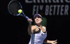 Sofia Kenin of the US hits a return against Australia's Maddison Inglis during their women's singles match on day two of the Australian Open tennis tournament in Melbourne on 9 February 2021. Picture: David Gray/AFP