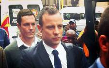 Oscar Pistorius arriving at the High Court in Pretoria on the fourth day of his murder trial, 6 March 2014. Picture: Christa Van der Walt/EWN.