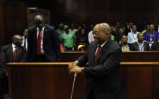 FILE: Former President Jacob Zuma in the dock at the Durban High Court on 6 April 2018. Picture: Felix Dlangamandla/Pool Photo.