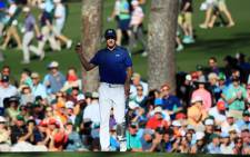 Jordan Spieth of the United States reacts to his birdie on the 15th green during the third round of the 2017 Masters Tournament at Augusta National Golf Club on 8 April, 2017 in Augusta, Georgia. Picture: AFP.