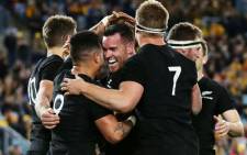 FILE: New Zealand All Blacks celebrate during a match against Australia Wallabies at Stadium Australia in Sydney on August 19, 2017. Picture: @AllBlacks.