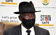 Police Minister Bheki Cele during a media briefing on crime statistics in Pretoria on 31 July 2020. Picture: GCIS