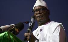 FILE: Ibrahim Boubacar Keita addresses his supporters on 10 August 2018. Picture: AFP.