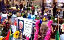 Capetonians hold a vigil for Nelson Mandela at the Grand Parade, 14 December 2013. Picture: Mia Spies.