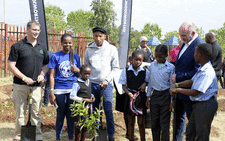 US singer Pharrell Williams visited Emisebeni Primary School in Soweto to see the positive impact his collaboration with Woolworths is having on schools and communities. Picture: Woolworths.