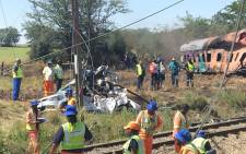 FILE: Clean-up operations begin at the scene of a train crash in Kroonstad, Free State. Picture: Sethembiso Zulu/EWN.